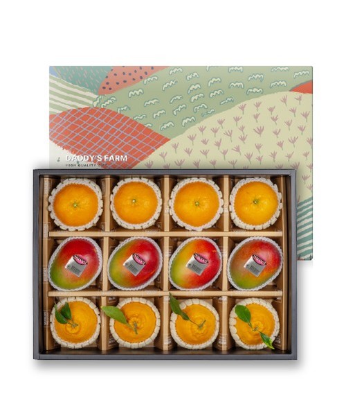 [명품] 프리미엄 애플망고, 레드향, 한라봉 혼합 선물세트(12과)